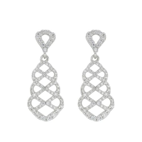 925 silver earrings with white zircons. - ZOR1299-LB