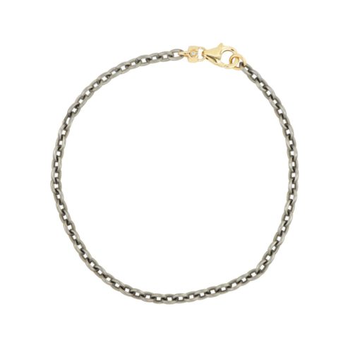 Titanium bracelet with 18 kt gold inserts - BTU015