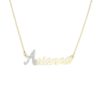 18 kt gold necklace with name, initial with pavé diamonds - CD3NOME