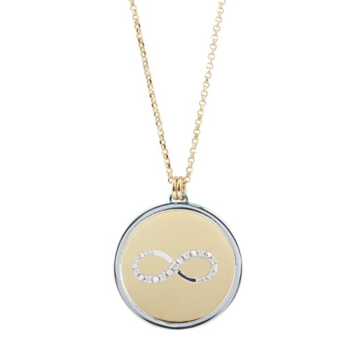 18kt gold necklace, with customizable initial, in diamonds - CFF013/IF