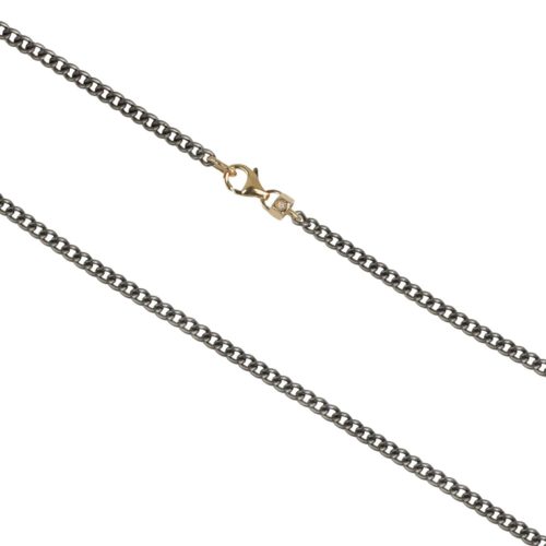 Titanium necklace with 18 kt gold clasp - CTU002