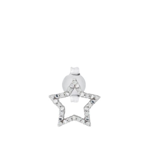 Single earring in 18kt white gold, with customizable diamond symbol - OD270/