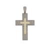 Cross pendant in 18 kt gold and titanium with stone riviera - PTU014
