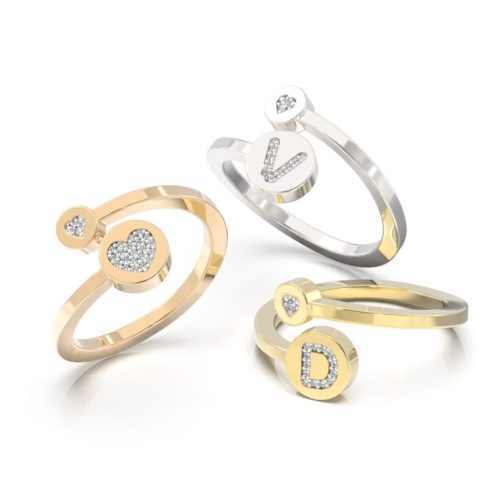 Contrarie ring in 18 kt gold with customizable diamonds - AFF19