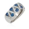 Ring in rhodium-plated 925 silver with pavé of white and colored zircons. - ZAN588