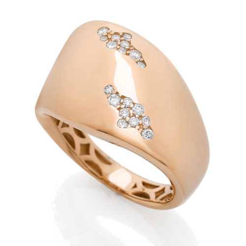 18kt gold pavé diamond ring - AD846