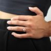 Gold ring with diamonds and morganite