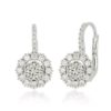 18 kt gold flower earrings with natural white diamonds