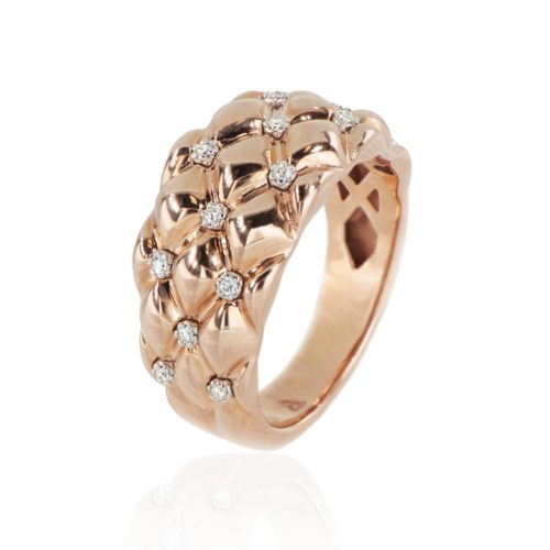 18kt gold ring with natural white diamonds - AD1179
