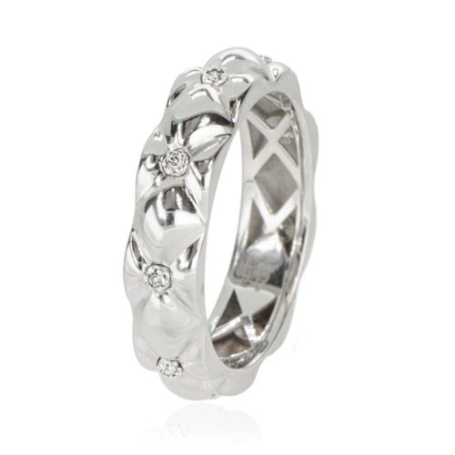 18kt gold ring with natural white diamonds - AD1180DB