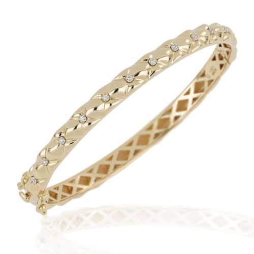 18kt gold Slave bracelet with natural white diamonds - BD204
