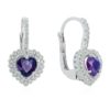 18kt white gold earrings with diamonds and heart-cut tanzanite - OD322/TZ-LB
