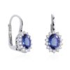 18kt white gold earrings with oval cut diamonds and tanzanite - OD447/TZ-LB