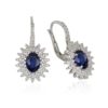 18kt white gold earrings with diamonds and precious stones - OD566