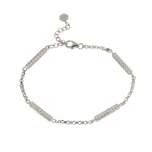 Bracelet with pavé zirconia 925 silver - ZBR735/BI-LB