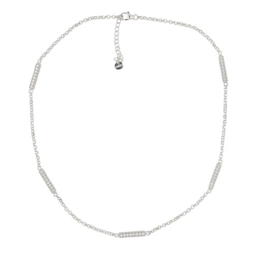 Necklace with pavé zirconia 925 silver - ZCL1458/BI-LB