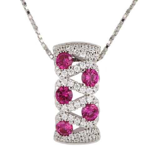 925 silver necklace with zirconia pavé - ZCL1471