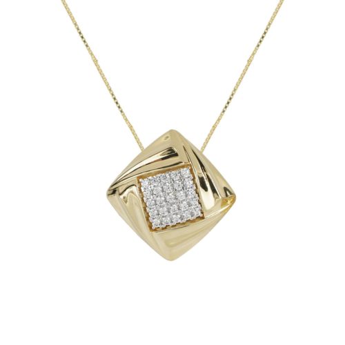 925 silver necklace with zirconia pavé - ZCL1476-LN