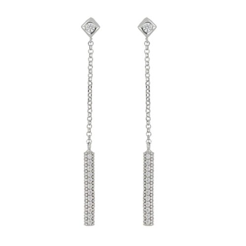 925 Silver Zirconia Pavé Earrings - ZOR1301/BI-LB