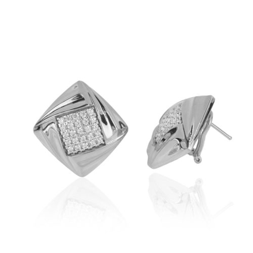 925 silver earrings with zirconia pavé - ZOR1312-LB