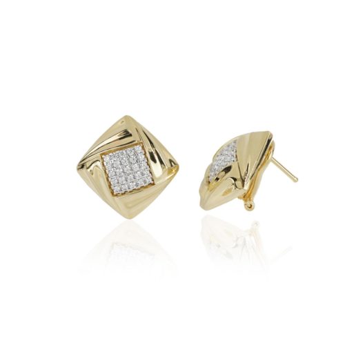 925 silver earrings with white zirconia pavé - ZOR1313-LN