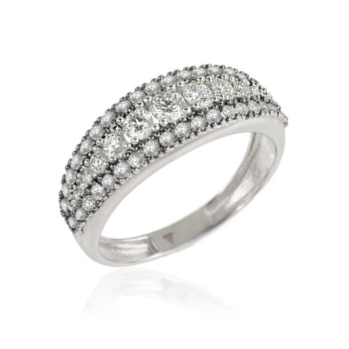18kt white gold ring with natural white diamonds - AD1200/DB-LB
