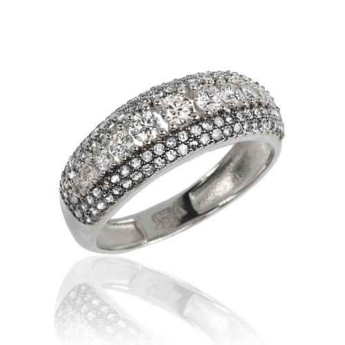 18kt white gold ring with natural white diamonds - AD1217/DB-LB