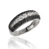 18kt white gold ring with natural white diamonds and black diamonds - AD1217/DN-LL