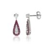 18kt white gold earring with diamond and precious stone riviere - OD572