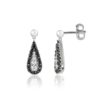 18kt white gold earring with natural white diamonds and black diamonds - OD573/DN-LL