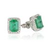 18kt white gold earrings with diamonds and emerald - OD574/SM-LB