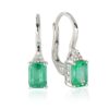18kt white gold earrings with diamonds and emerald - OD577/SM-LB