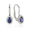 18kt white gold earrings with diamonds and precious stones - OD588