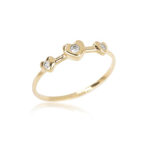 18kt gold ring with natural white diamonds - AD1233