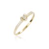 18kt gold ring with natural white diamonds - AD1235