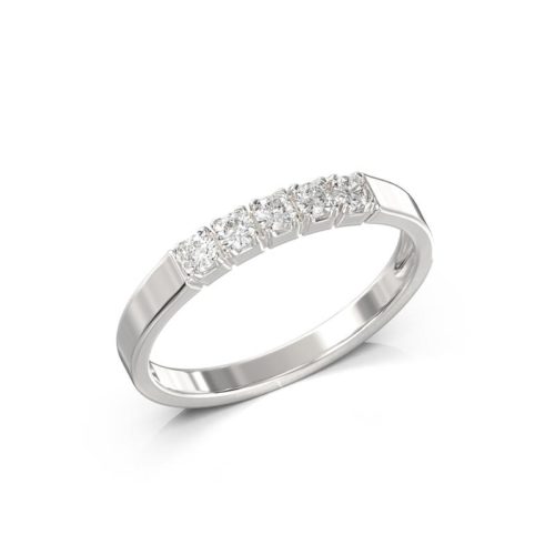 18kt White Gold Veretta Ring with Diamonds - AD1255-LB