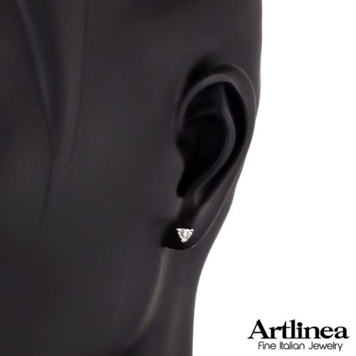 Earrings with heart cut diamonds
