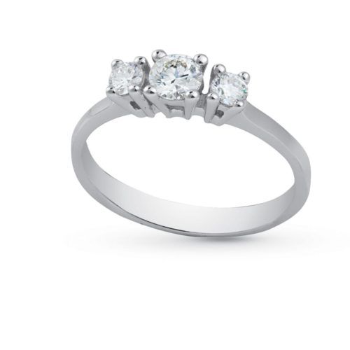 Classic Trilogy Ring 4 Prongs Gradual Diamonds