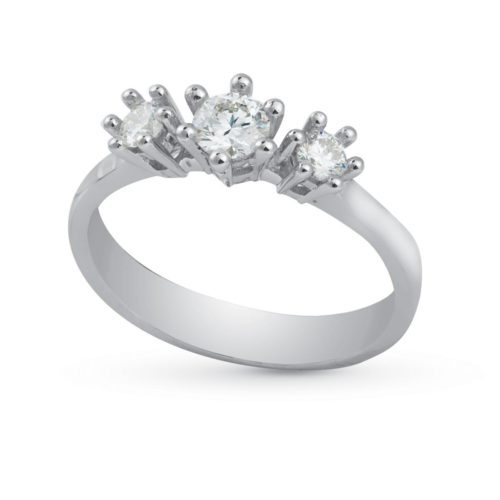 Classic Trilogy Ring 6 Prongs Gradual Diamonds
