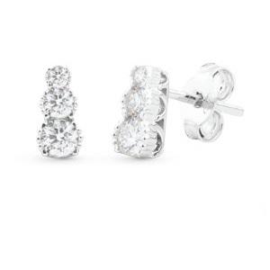 Gold earrings with diamonds - OD178-LB