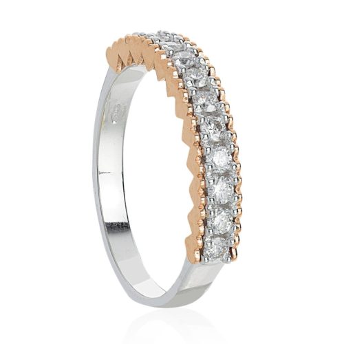 1/2 Riviera Ring with Diamonds